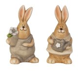 Easter rabbit brown/cream with water can