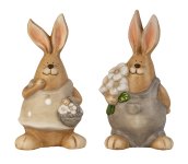 Easter rabbit brown/cream with flower &