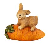 Lovely rabbit on carrot h=27cm w=30cm