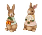 Easter rabbit standing with flowers &