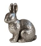 Modern rabbit sitting in silver h=17,5cm