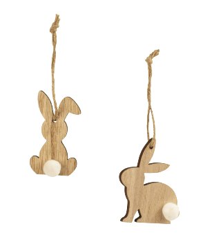 Wooden easter rabbit nature wooden color