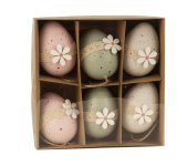 Easter eggs with flower decoration for