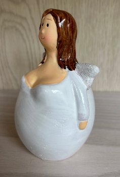 Angel fat with short & long hairs h=13cm