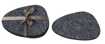 Felt table mat grey oval h=9cm w=11cm,