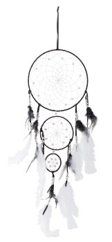 Dreamcatcher grey with pearls h=65cm