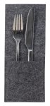 Felt bag grey for cutlery h=24cm w=10cm