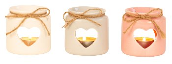 Oil burner "heart" h=8cm w=8cm asst.