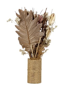 Dried flower arrangement standing