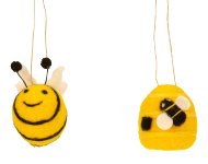 Felt bee and honey pot for hanging in