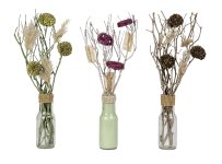 Dried flower arrangement in glass h=38cm