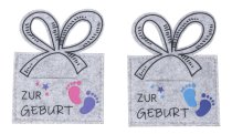 Felt money present grey with print "Zur