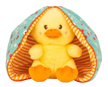 Plush chick in fabric cover egg shape