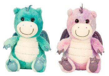 Plush dinosaur turquois & purple h=28cm