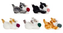 Katze spielend mit Wollknäuel h=4,5cm
