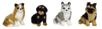 Hunde sitzend h=8,5cm sort.