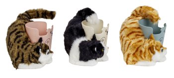 Katze mit Stiftehalter h=14cm b=18cm