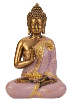 Buddha "lila/flieder" h=31,5cm b=21cm