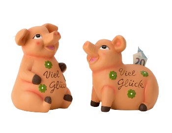 Sparschwein "Viel Glück" h=19-22cm