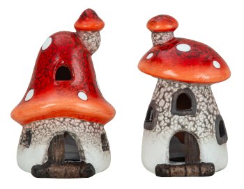 Mushroom house with LED-light h=11,5cm