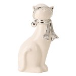 Cat porcelain standing h=24,5cm w=13cm