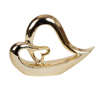 Heart Sculpture gold h=16cm w=22,5cm