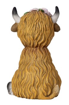 Niedliches Hochlandrind sitzend h=34,5cm