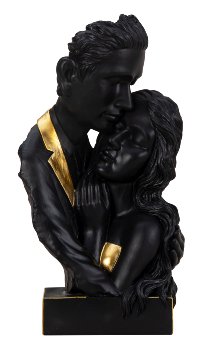 Scuplture couple black/golden h=30cm