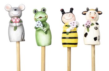 Süße Keramik Zautiere Frosch, Kuh, Maus