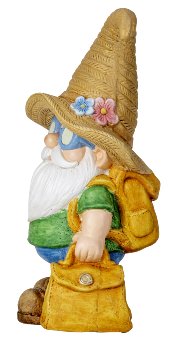 Zwerg stehend mit Hut, Sonnenbrille und