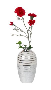 Porcelain vase in silver/white h=22,3cm