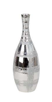 Vase bottle-shaped silver h=33,5cm