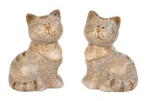 Katze sitzend mit Schal h=10cm b=7,5cm