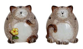 Spardose Katze in beige/braun h=13,5cm