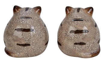 Spardose Katze in beige/braun h=13,5cm