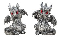 Drachen sitzend silber h=15cm b=12cm