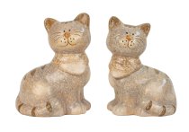 Katze sitzend mit Schal h=19cm b=14,5cm