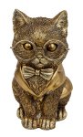 Funny cat in gold with big glasses