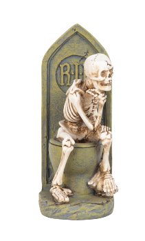 Skelett sitzend auf Toilette h=22cm