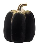 Pumpkin sculpture balck/gold h=15,5cm