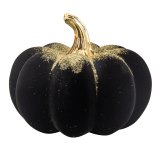 Pumpkin sculpture balck/gold h=13,5cm