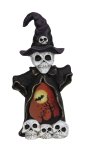 skull ghost with hat & LED-light h=49cm