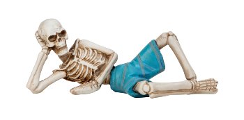 Skelett mit Badehose liegend h=8,5cm