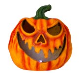 Halloween pumpkin with scary face and