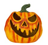 Halloween pumpkin with scary face and