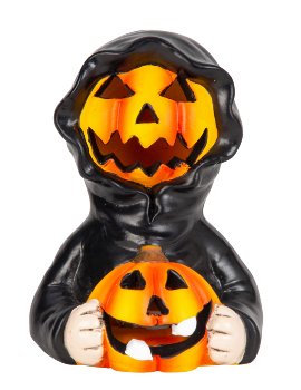 Halloween figure with pumpkin face and