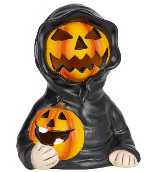 Halloween figure with pumpkin face and