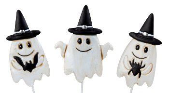 Gartenstecker Gespenst mit schwarzen Hut