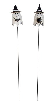 Gartenstecker Gespenst mit schwarzen Hut