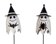 Gartenstecker Gespenst mit schwarzen Hut